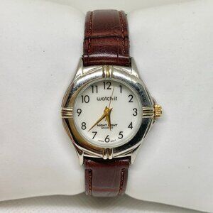 Vtg Advance watch-it night light women watch 27mm silver tone up to 7” running